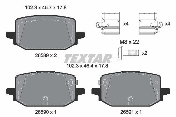 TEXTAR 2658901 Brake Pad Set, disc brake