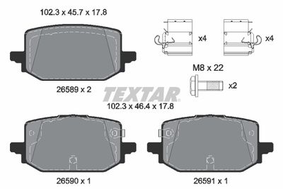 Brake Pad Set, disc brake TEXTAR 2658901