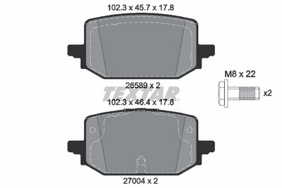 Brake Pad Set, disc brake TEXTAR 2658904