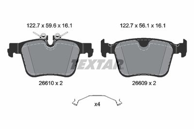 Brake Pad Set, disc brake TEXTAR 2661001