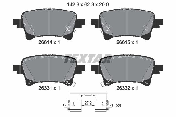TEXTAR 2661401 Brake Pad Set, disc brake