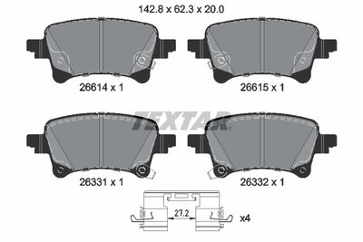 Brake Pad Set, disc brake TEXTAR 2661401