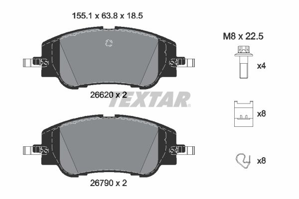 TEXTAR 2662001 Brake Pad Set, disc brake