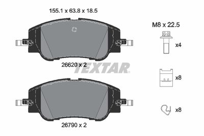 Brake Pad Set, disc brake TEXTAR 2662001