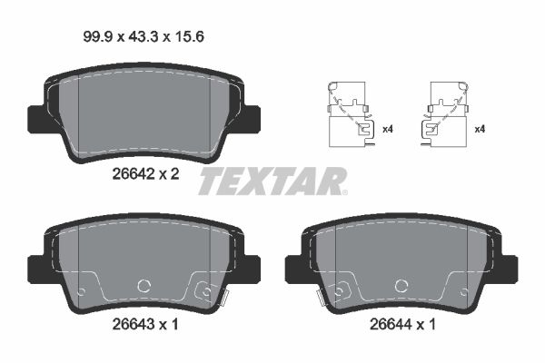 TEXTAR 2664201 Brake Pad Set, disc brake