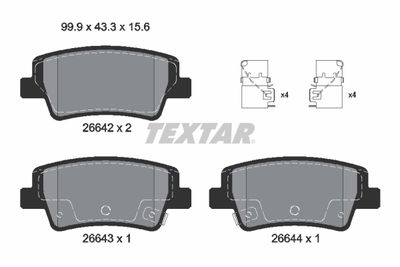 Brake Pad Set, disc brake TEXTAR 2664201