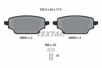 Brake Pad Set, disc brake TEXTAR 2665401