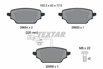 Brake Pad Set, disc brake TEXTAR 2665402