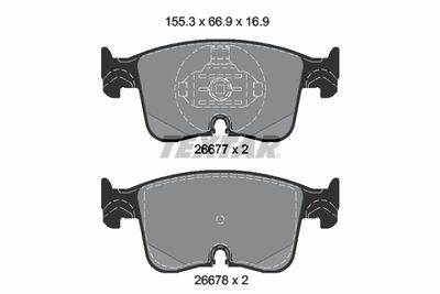Brake Pad Set, disc brake TEXTAR 2667701