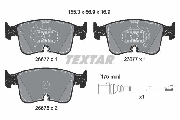TEXTAR 2667702 Brake Pad Set, disc brake