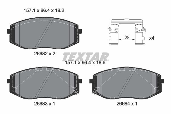 TEXTAR 2668201 Brake Pad Set, disc brake