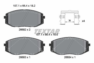 Brake Pad Set, disc brake TEXTAR 2668201