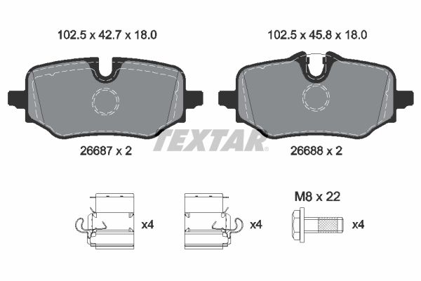 TEXTAR 2668701 Brake Pad Set, disc brake
