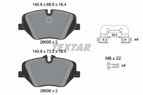 TEXTAR 2669501 Brake Pad Set, disc brake