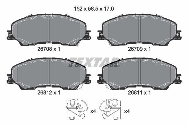 TEXTAR 2670801 Brake Pad Set, disc brake