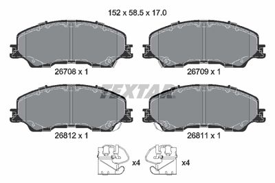 Brake Pad Set, disc brake TEXTAR 2670801