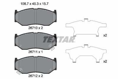 Brake Pad Set, disc brake TEXTAR 2671001