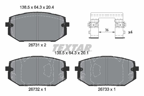 TEXTAR 2673101 Brake Pad Set, disc brake