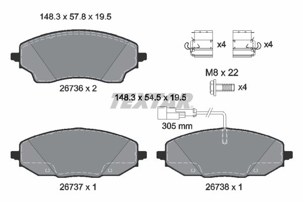 TEXTAR 2673601 Brake Pad Set, disc brake