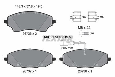 Brake Pad Set, disc brake TEXTAR 2673601