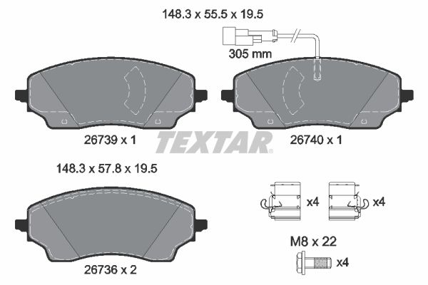 TEXTAR 2673901 Brake Pad Set, disc brake