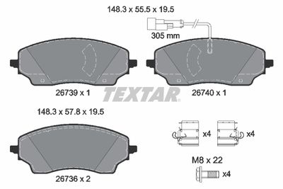 Brake Pad Set, disc brake TEXTAR 2673901