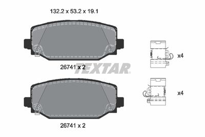 Brake Pad Set, disc brake TEXTAR 2674101