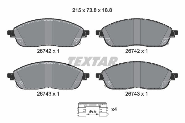 TEXTAR 2674201 Brake Pad Set, disc brake