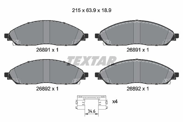 TEXTAR 2689101 Brake Pad Set, disc brake