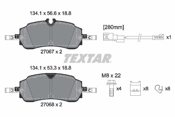 TEXTAR 2706701 Brake Pad Set, disc brake