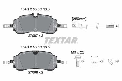 Brake Pad Set, disc brake TEXTAR 2706701