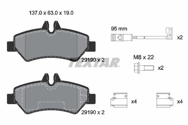 TEXTAR 2919001 Brake Pad Set, disc brake