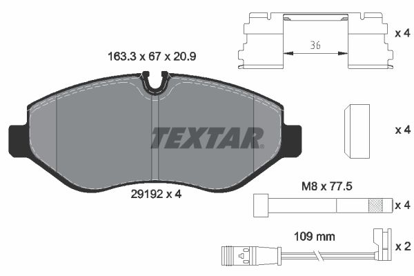 TEXTAR 2919202 Brake Pad Set, disc brake
