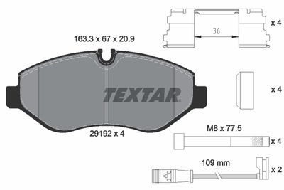 Brake Pad Set, disc brake TEXTAR 2919202