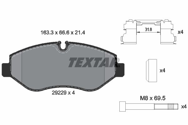 TEXTAR 2922901 Brake Pad Set, disc brake