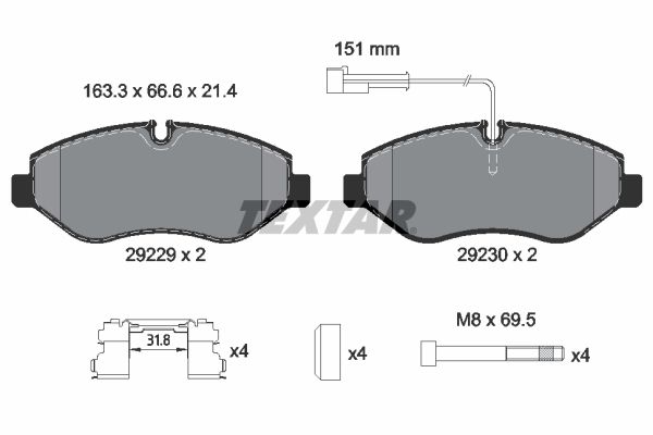 TEXTAR 2922902 Brake Pad Set, disc brake