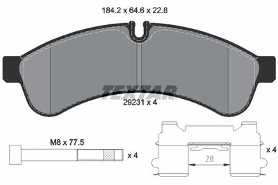Brake Pad Set, disc brake TEXTAR 2923101