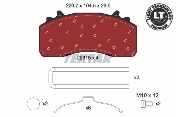 TEXTAR 2931501 Brake Pad Set, disc brake