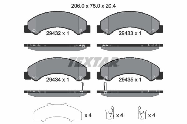 TEXTAR 2943201 Brake Pad Set, disc brake