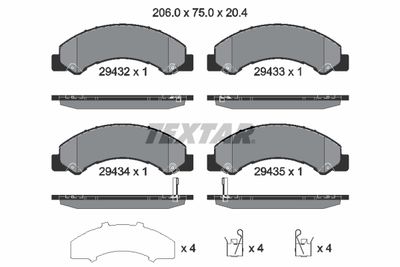 Brake Pad Set, disc brake TEXTAR 2943201