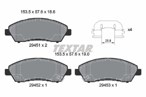 TEXTAR 2945101 Brake Pad Set, disc brake