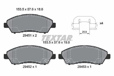 Brake Pad Set, disc brake TEXTAR 2945101