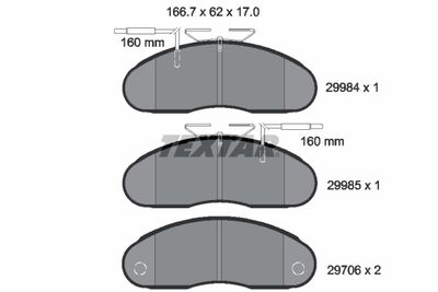 Brake Pad Set, disc brake TEXTAR 2998401