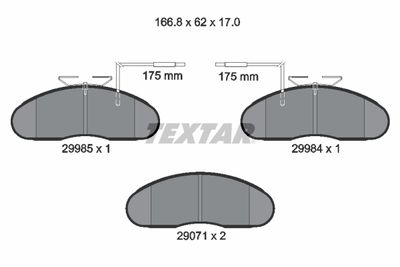 Brake Pad Set, disc brake TEXTAR 2998501