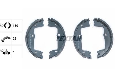 Brake Shoe Set, parking brake TEXTAR 91018400