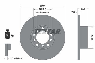 Brake Disc TEXTAR 92009500