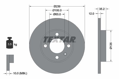 Brake Disc TEXTAR 92010603