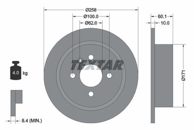 Brake Disc TEXTAR 92019200