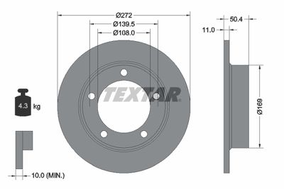 Brake Disc TEXTAR 92019900