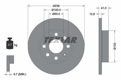 Brake Disc TEXTAR 92020903